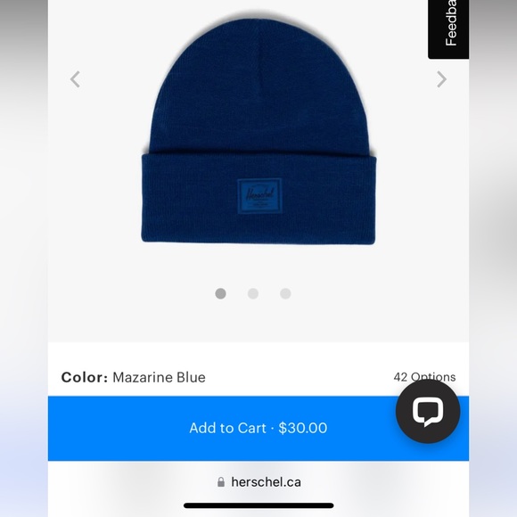 Hershel Elmer beenie in Mazarine blue - Picture 2 of 3